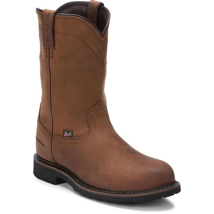 MEN Drywall 10034 Waterproof Steel Toe Whiskey Justin Boots Work