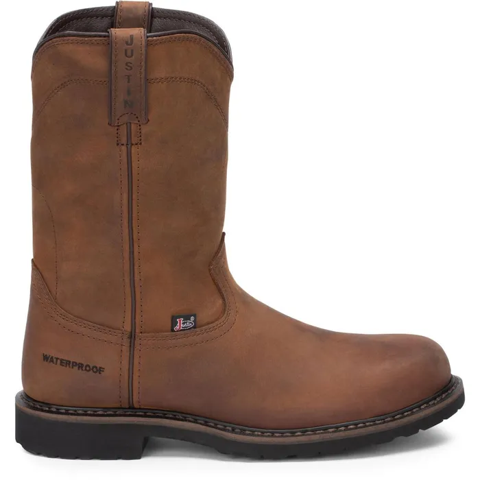 MEN Drywall 10034 Waterproof Steel Toe Whiskey Justin Boots Work