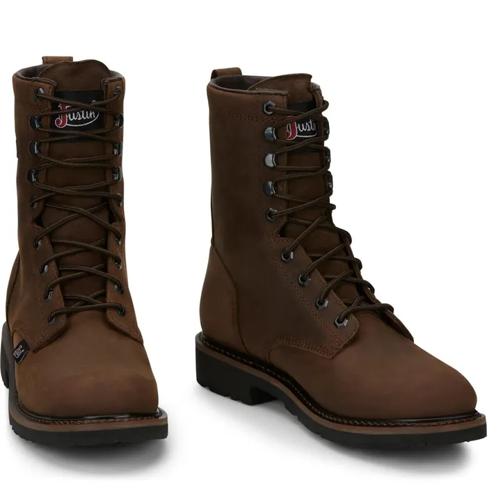 MEN Drywall 8034 Waterproof Aged Brown Justin Boots Work