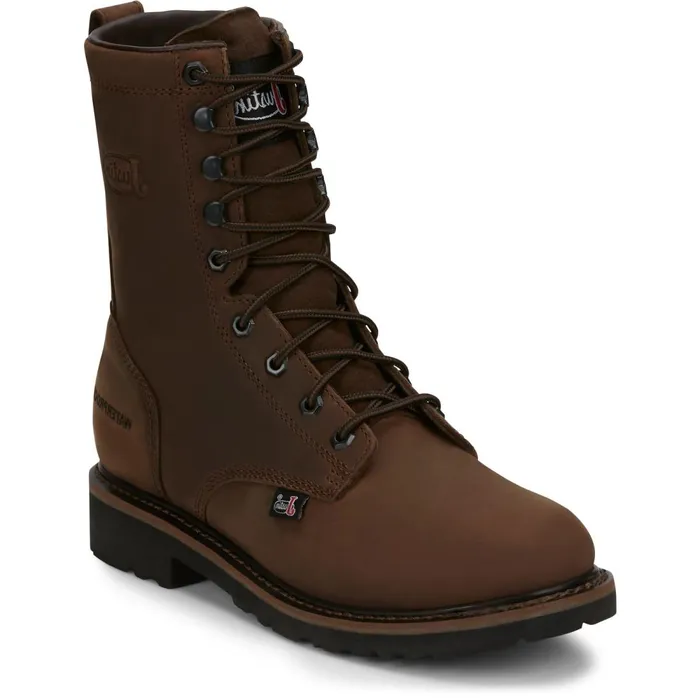 MEN Drywall 8034 Waterproof Aged Brown Justin Boots Work