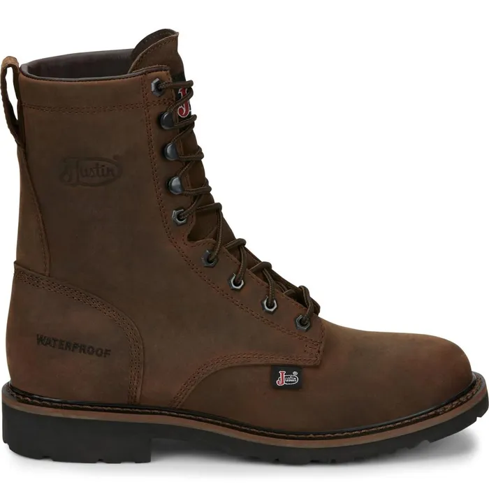 MEN Drywall 8034 Waterproof Aged Brown Justin Boots Work