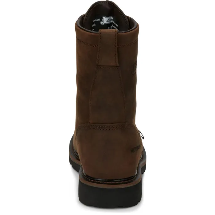 MEN Drywall 8034 Waterproof Aged Brown Justin Boots Work