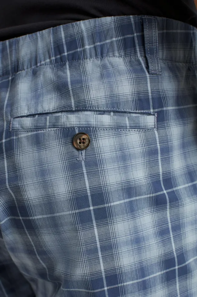 Men Easy Lightweight Shorts Blue Plaid Bonobos Chino Shorts