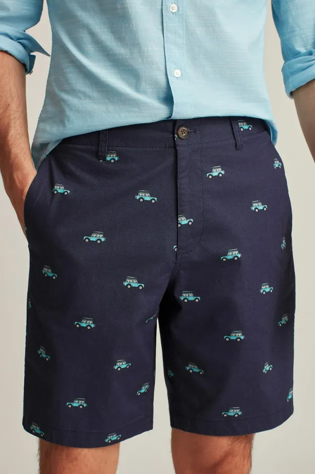 Men Easy Lightweight Shorts Blue Surf Car Bonobos Chino Shorts