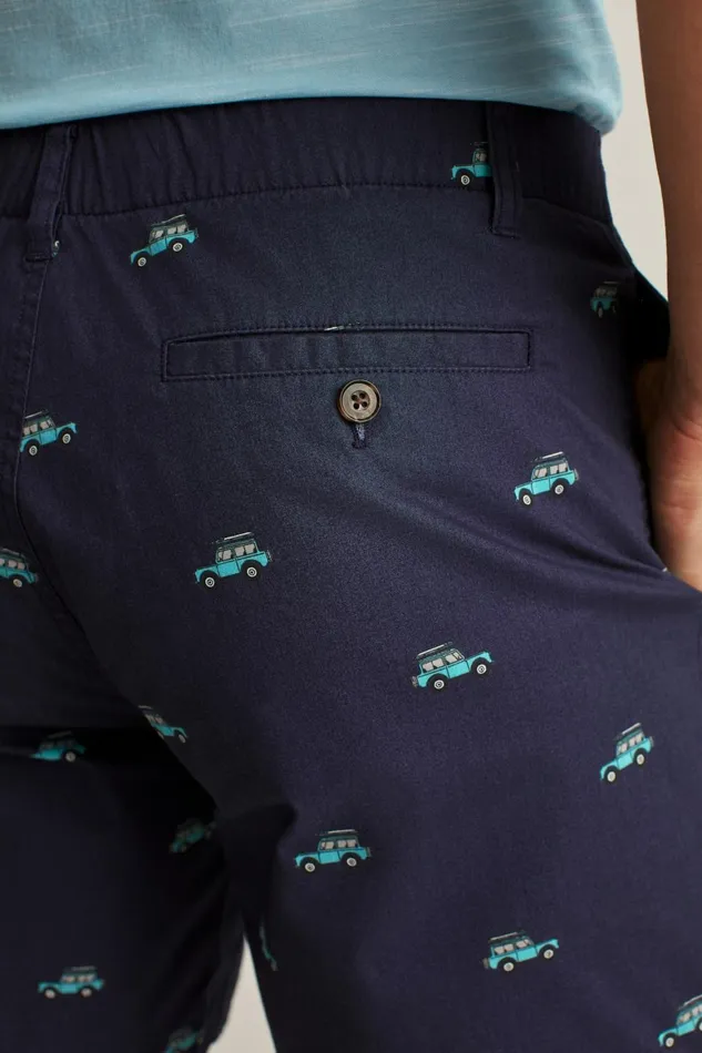 Men Easy Lightweight Shorts Blue Surf Car Bonobos Chino Shorts