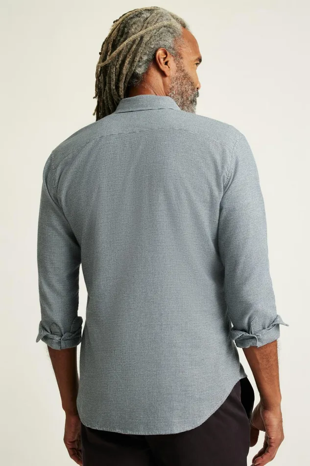 Men Everyday Lightweight Flannel Shirt Navy Grey Houndstooth Bonobos Casual Shirts