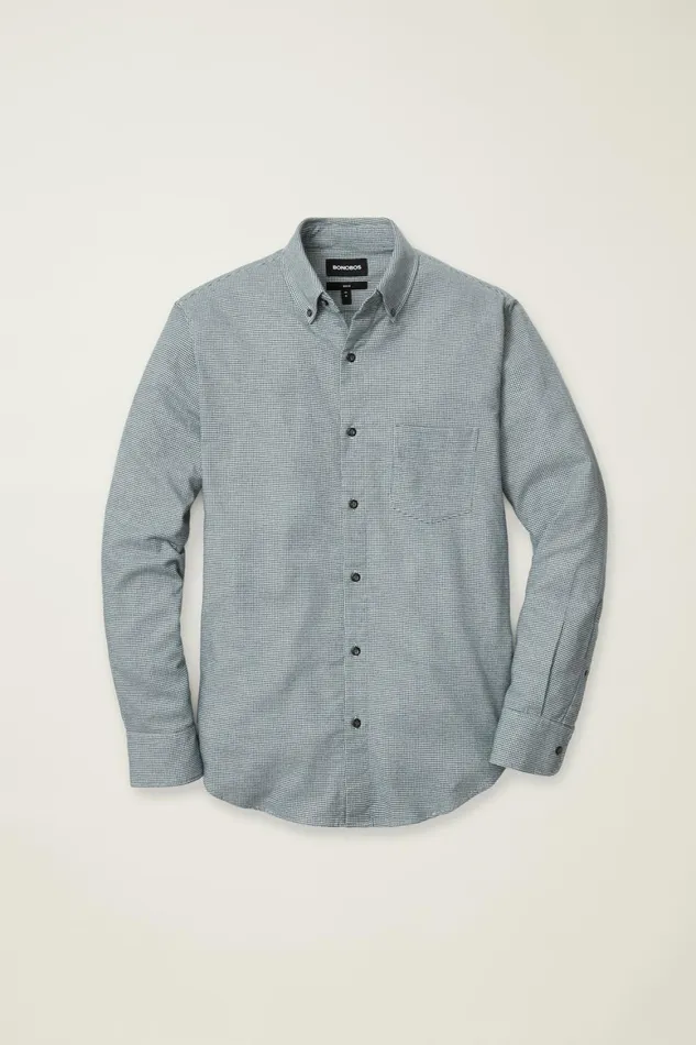 Men Everyday Lightweight Flannel Shirt Navy Grey Houndstooth Bonobos Casual Shirts
