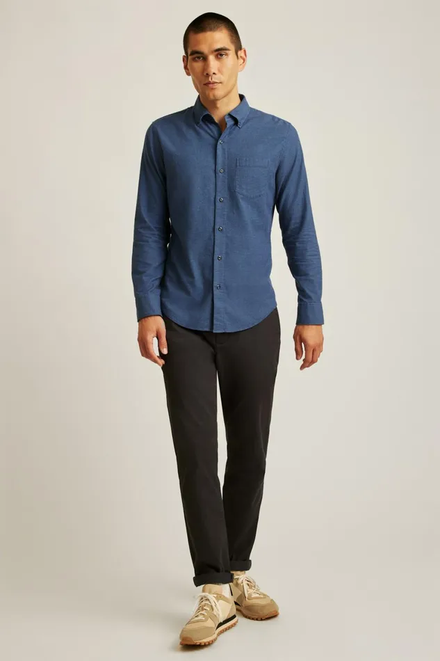 Men Everyday Lightweight Flannel Shirt Navy Micro Houndstooth Bonobos Casual Shirts