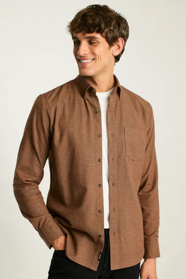 Men Everyday Lightweight Flannel Shirt Rust Dobby Houndstooth Bonobos Casual Shirts