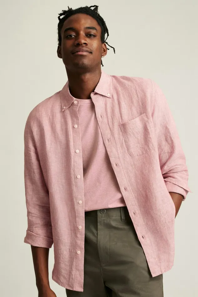 Men Everyday Linen Shirt Redwood Bonobos Casual Shirts