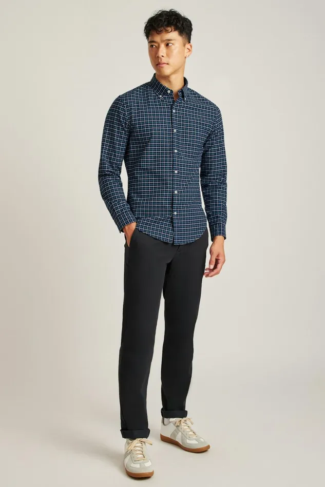 Men Everyday Oxford Shirt Navy Larchmont Plaid Bonobos Casual Shirts