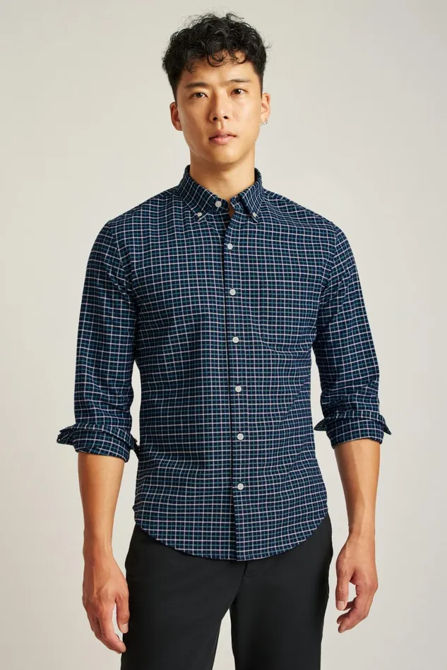Men Everyday Oxford Shirt Navy Larchmont Plaid Bonobos Casual Shirts