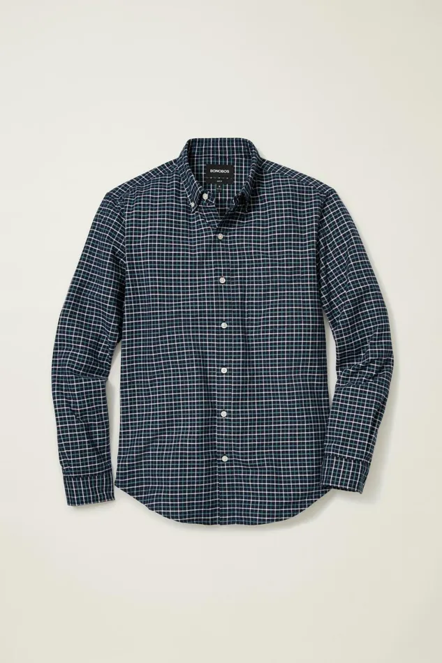 Men Everyday Oxford Shirt Navy Larchmont Plaid Bonobos Casual Shirts