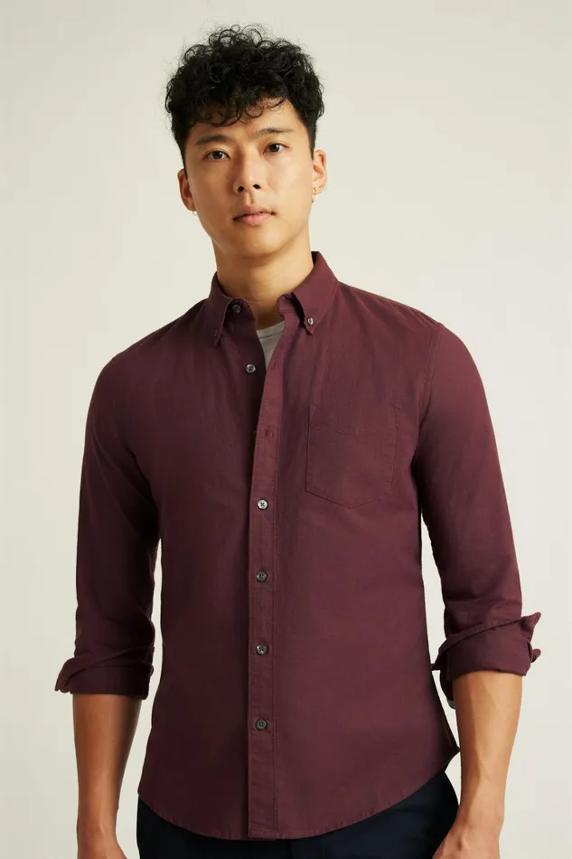 Men Everyday Oxford Shirt Port Wine Bonobos Casual Shirts