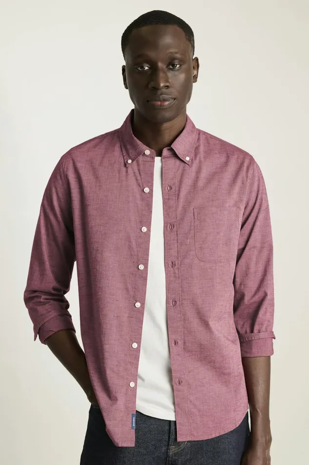 Men Everyday Shirt Cranberry Texture Bonobos Casual Shirts