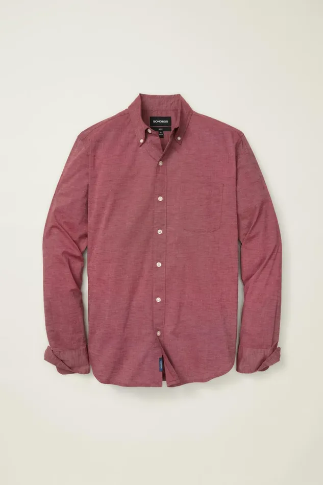 Men Everyday Shirt Cranberry Texture Bonobos Casual Shirts