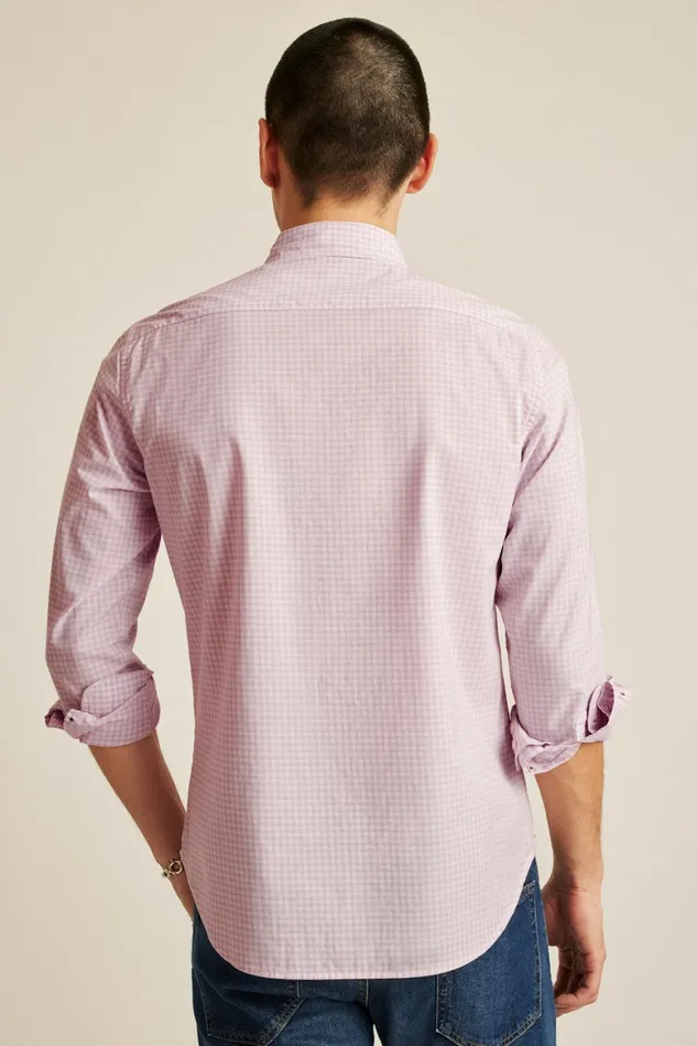 Men Everyday Shirt Mauve Mini Gingham Bonobos Casual Shirts