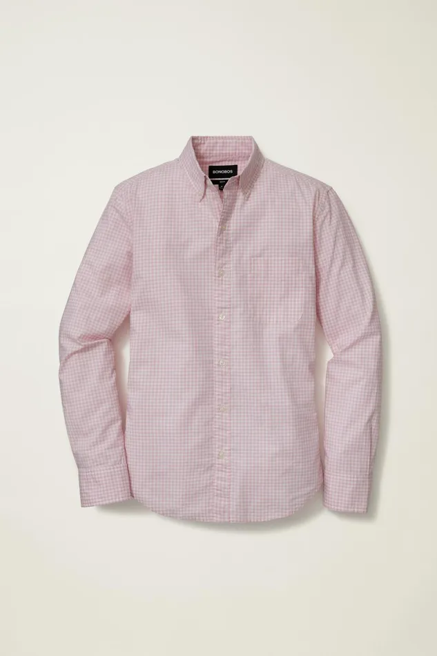 Men Everyday Shirt Mauve Mini Gingham Bonobos Casual Shirts