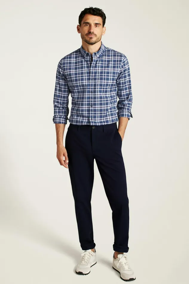 Men Everyday Shirt Navy Pink Hutchinson Plaid Bonobos Casual Shirts