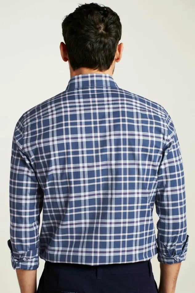 Men Everyday Shirt Navy Pink Hutchinson Plaid Bonobos Casual Shirts