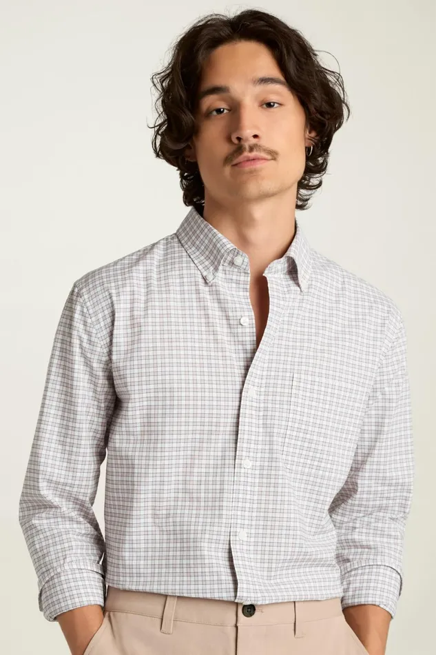 Men Everyday Shirt Pink Dawn Plaid Bonobos Casual Shirts