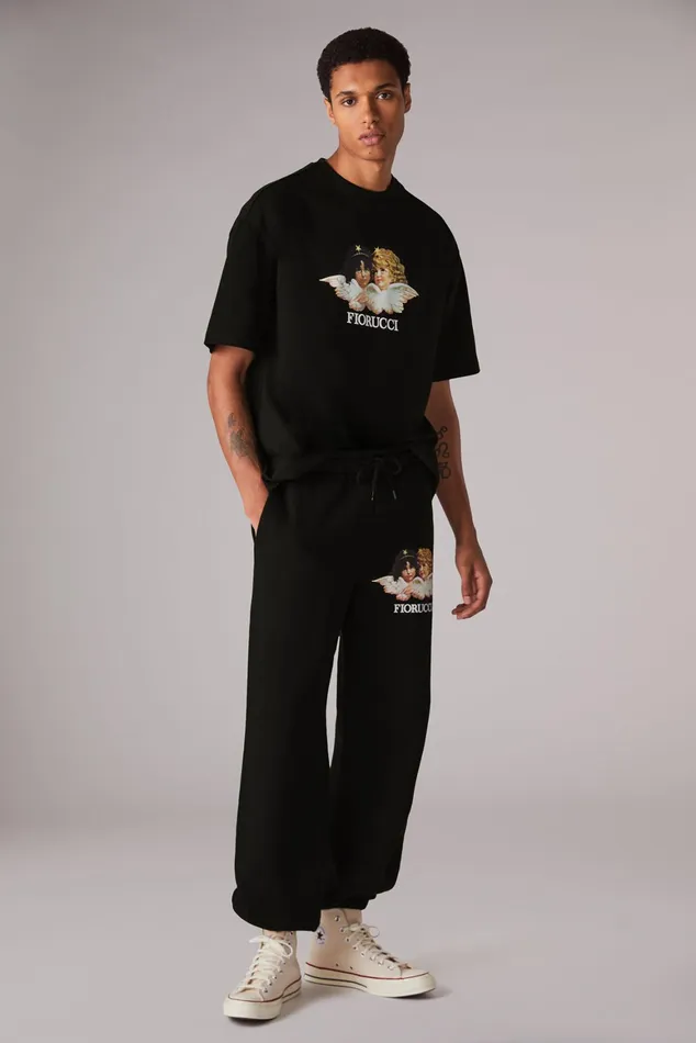 Men Fiorucci Bottoms Angels Joggers Black