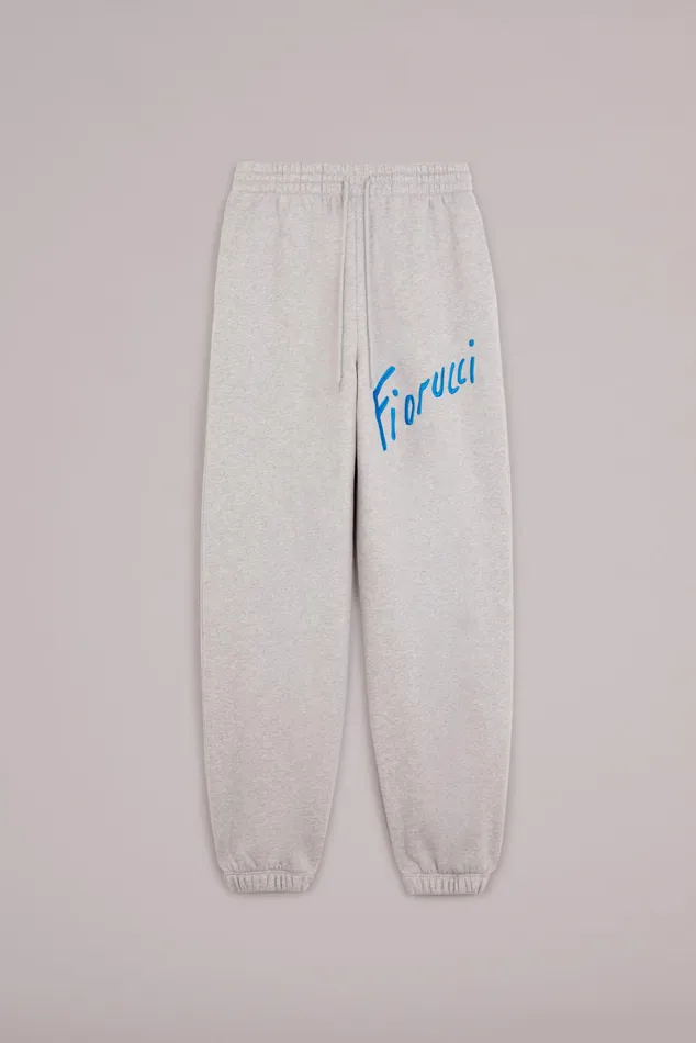 Men Fiorucci Bottoms Embroidered Pop Logo Joggers Grey Men Fiorucci Bottoms Embroidered Pop Logo Joggers Grey