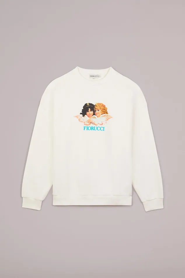 Men Fiorucci Sweatshirts and Hoodies Angels Sweatshirt White Men Fiorucci Sweatshirts and Hoodies Angels Sweatshirt White