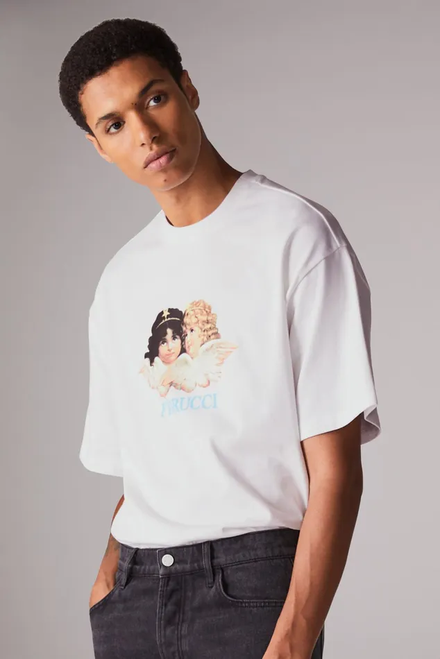 Men Fiorucci TShirts and Tops Angels TShirt White Men Fiorucci TShirts and Tops Angels TShirt White