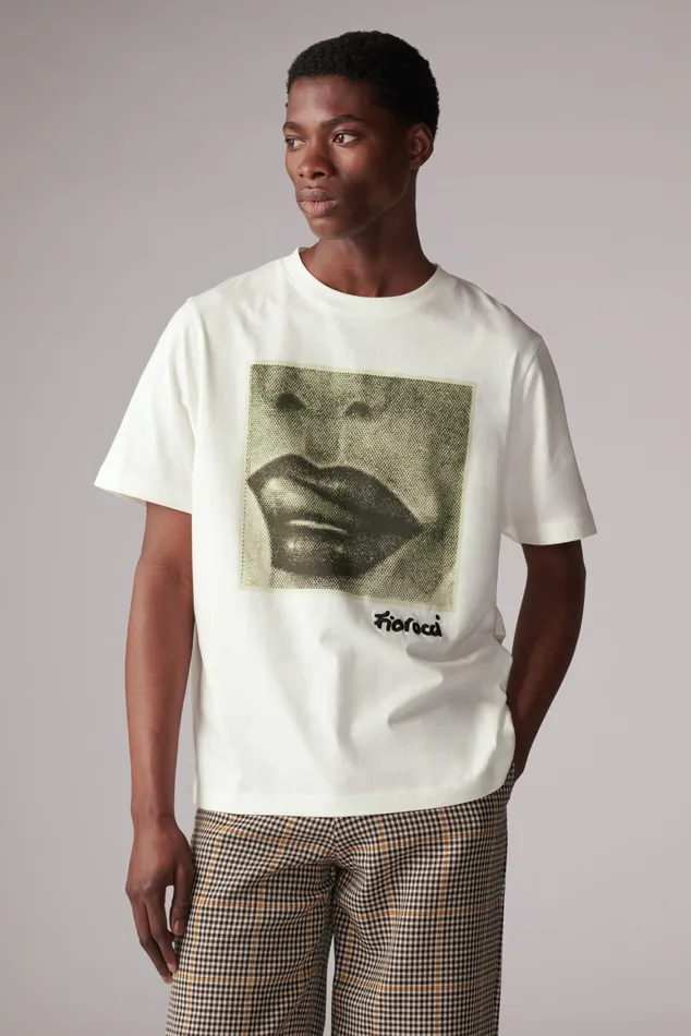 Men Fiorucci TShirts and Tops Lips Graphic TShirt White Men Fiorucci TShirts and Tops Lips Graphic TShirt White