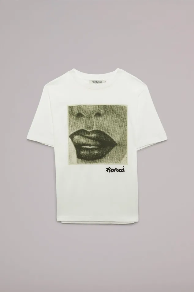 Men Fiorucci TShirts and Tops Lips Graphic TShirt White Men Fiorucci TShirts and Tops Lips Graphic TShirt White