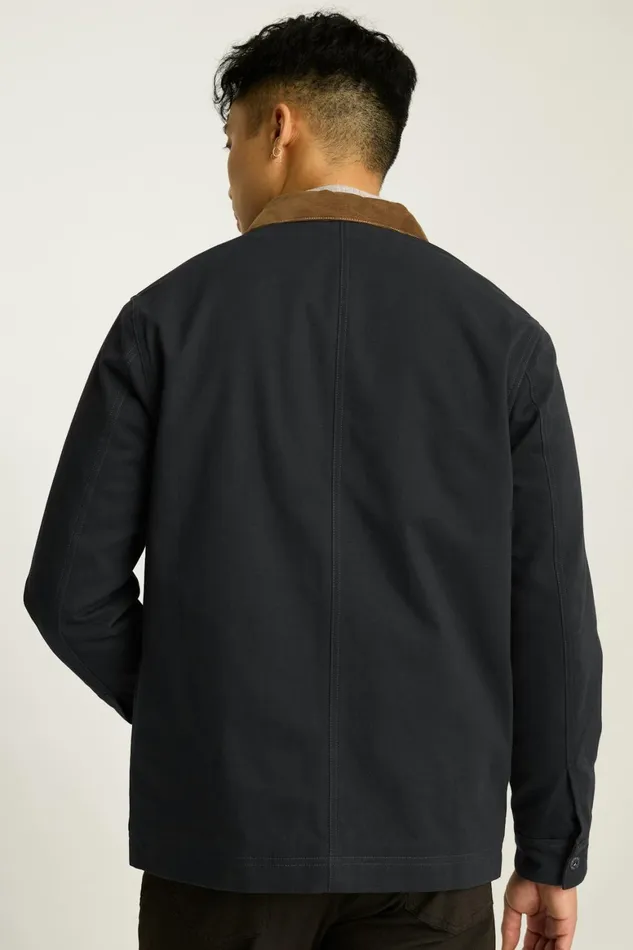 Men Fleece Lined Ranch Jacket Jet Black Bonobos Overshirts