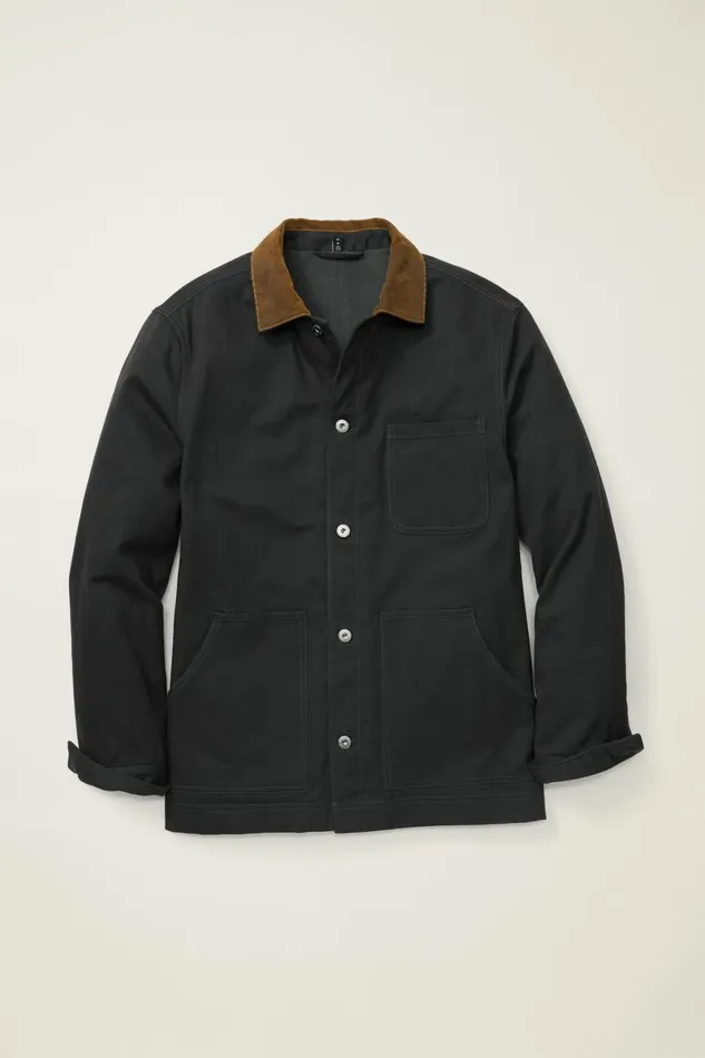 Men Fleece Lined Ranch Jacket Jet Black Bonobos Overshirts