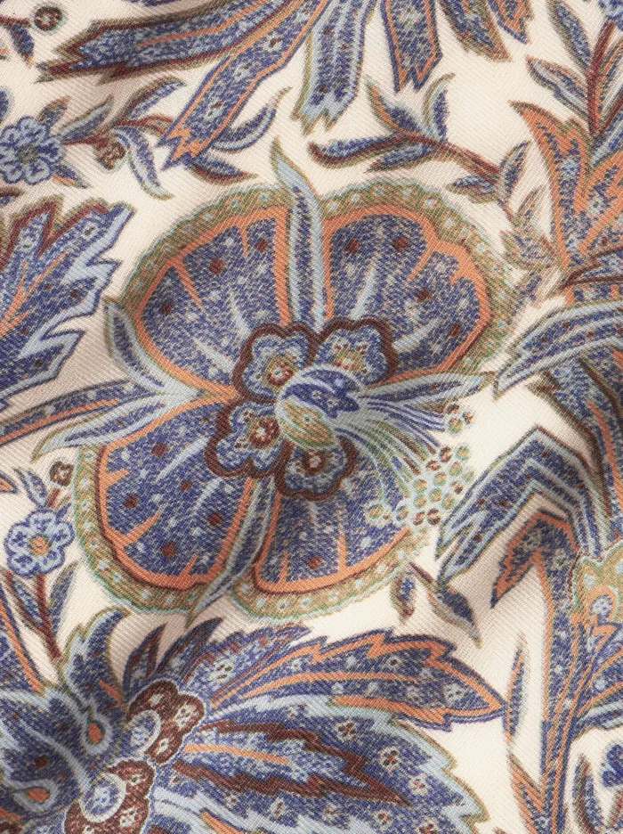 Men Floral Cashmere And Silk Scarf Etro Scarves