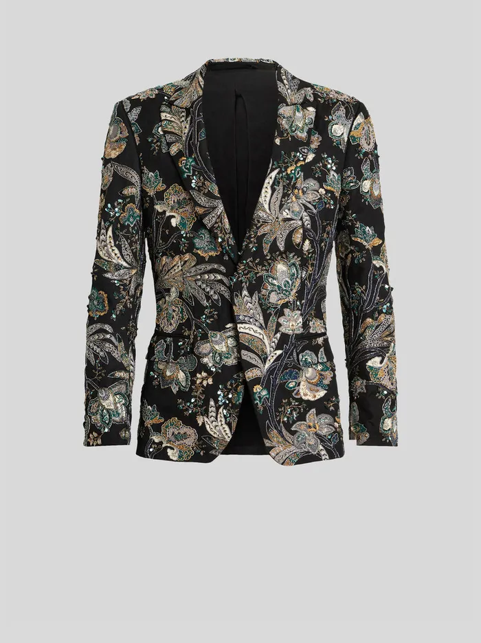 Men Floral Paisley Jacket With Beads Etro Jackets