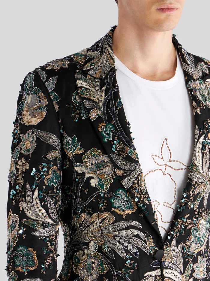 Men Floral Paisley Jacket With Beads Etro Jackets