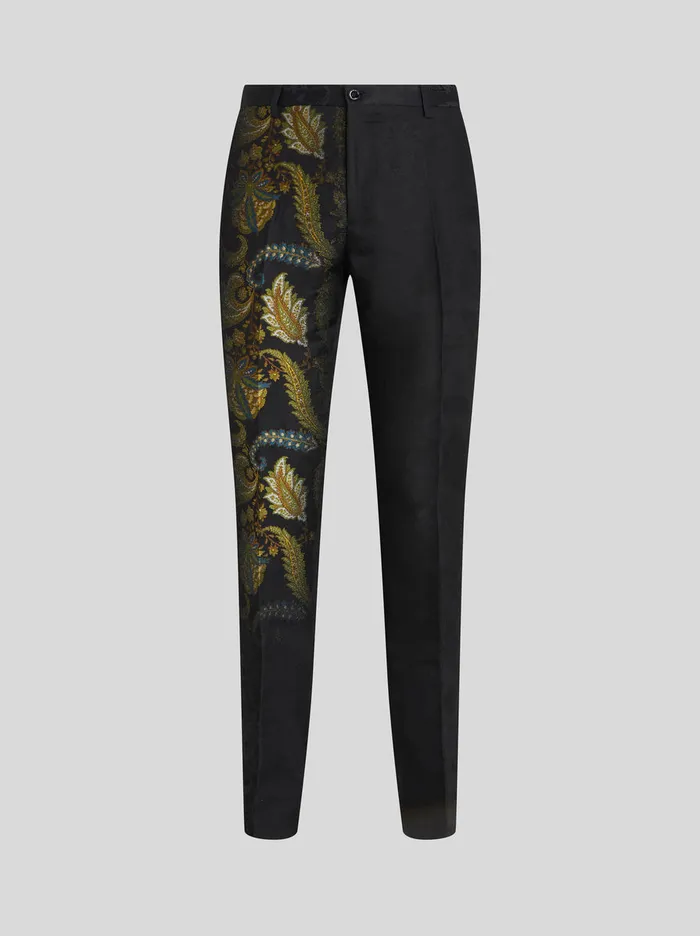 Men Floral Paisley Jacquard Trousers Etro Trousers