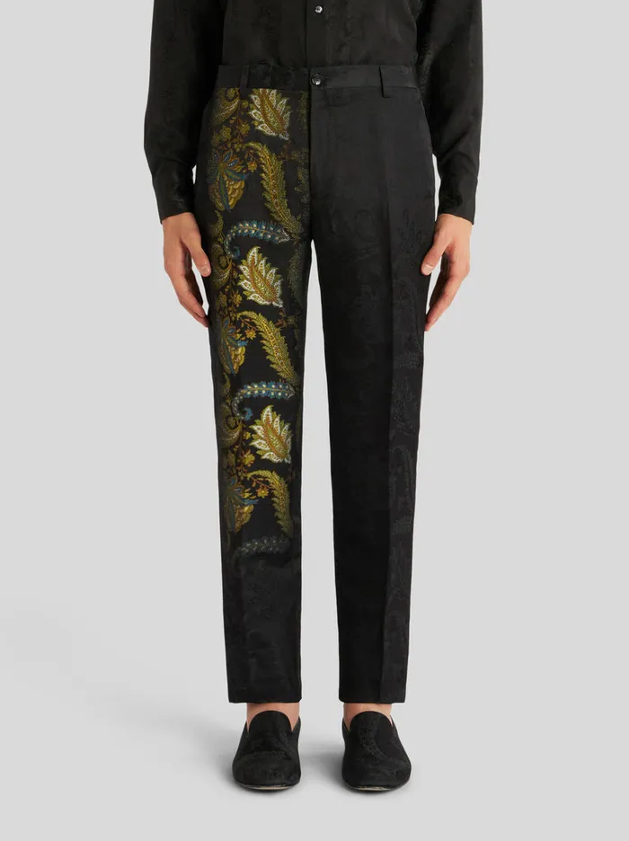 Men Floral Paisley Jacquard Trousers Etro Trousers