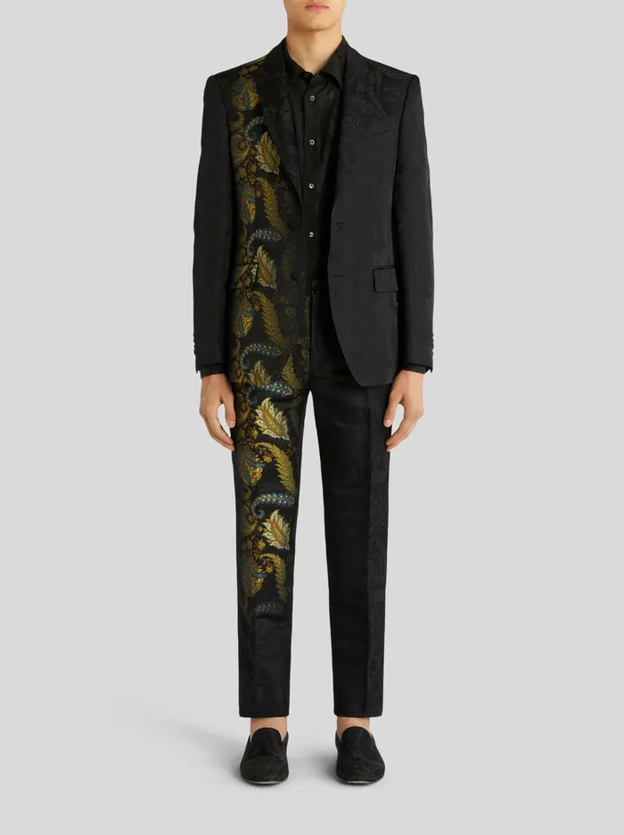 Men Floral Paisley Jacquard Trousers Etro Trousers