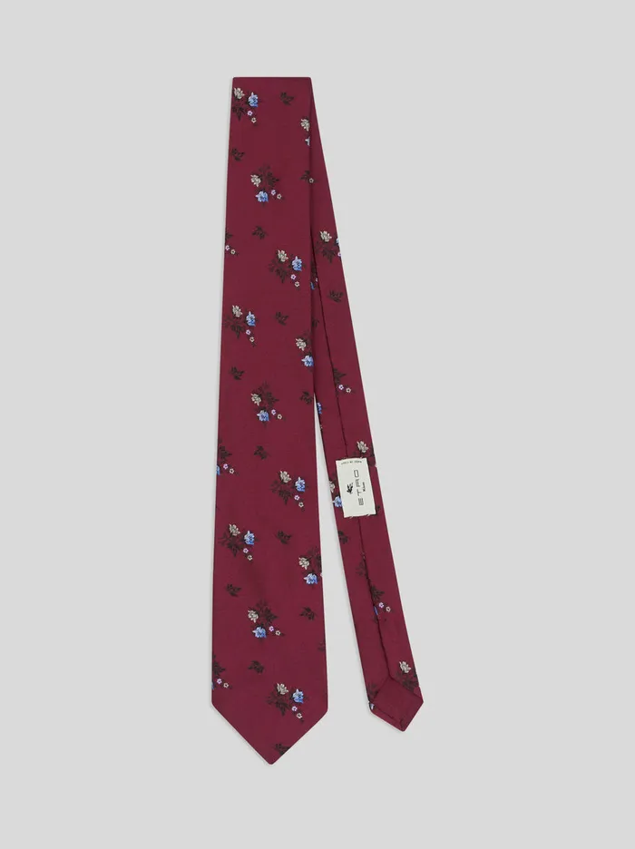 Men Floral Silk Jacquard Tie Etro Ties And Pocket Squares