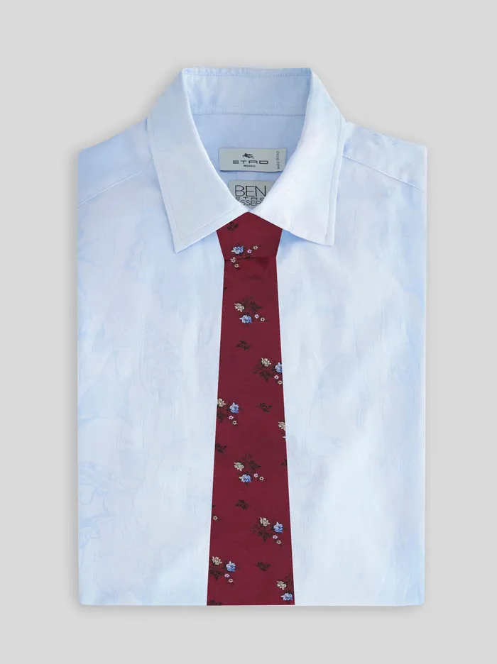 Men Floral Silk Jacquard Tie Etro Ties And Pocket Squares