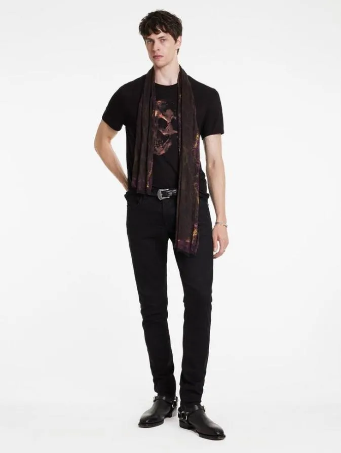 Men Graphic Tees John Varvatos OIL SKULL TEE Black