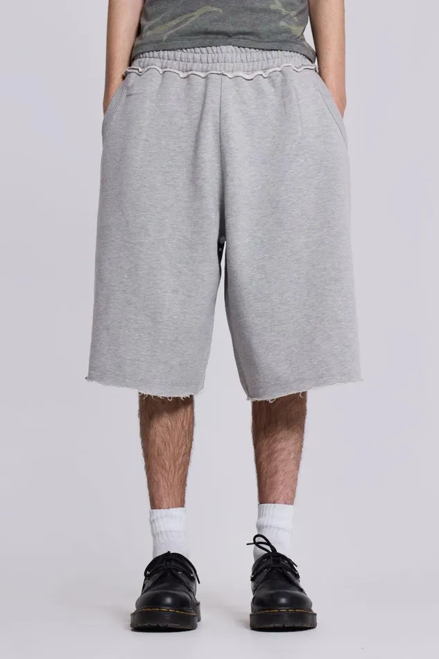 Men Grey Marl Colossus Jersey Shorts Jaded London Shorts and Jorts