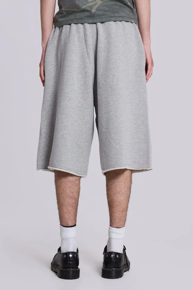 Men Grey Marl Colossus Jersey Shorts Jaded London Shorts and Jorts