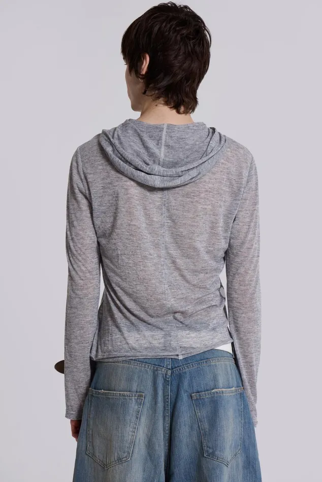 Men Grey Marl Mist Hoodie Jaded London Hoodies and Sweatshirts