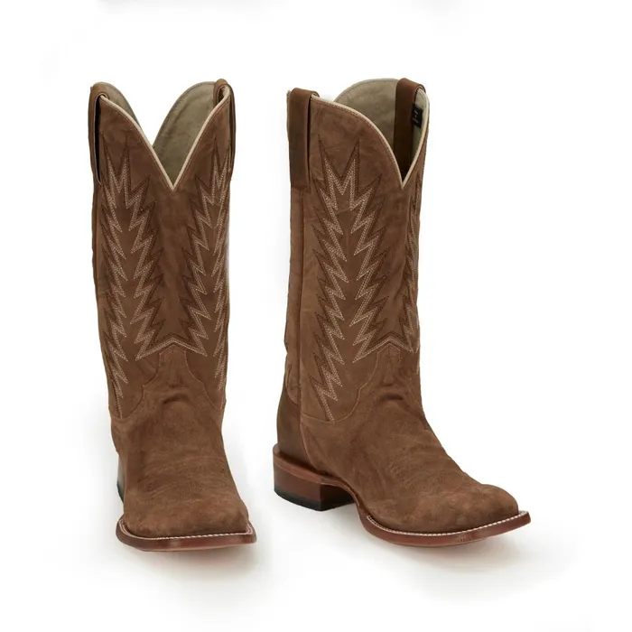 MEN Hombre 13 Suede Clay Brown Justin Boots Western