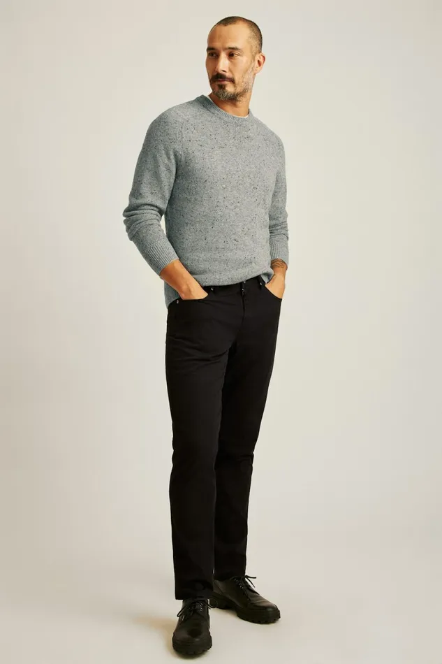 Men Italian Brushed 5Pocket Pants Jet Black Bonobos Jeans