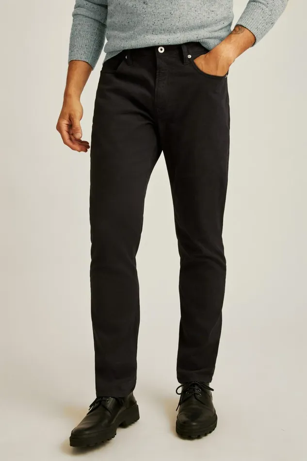 Men Italian Brushed 5Pocket Pants Jet Black Bonobos Jeans