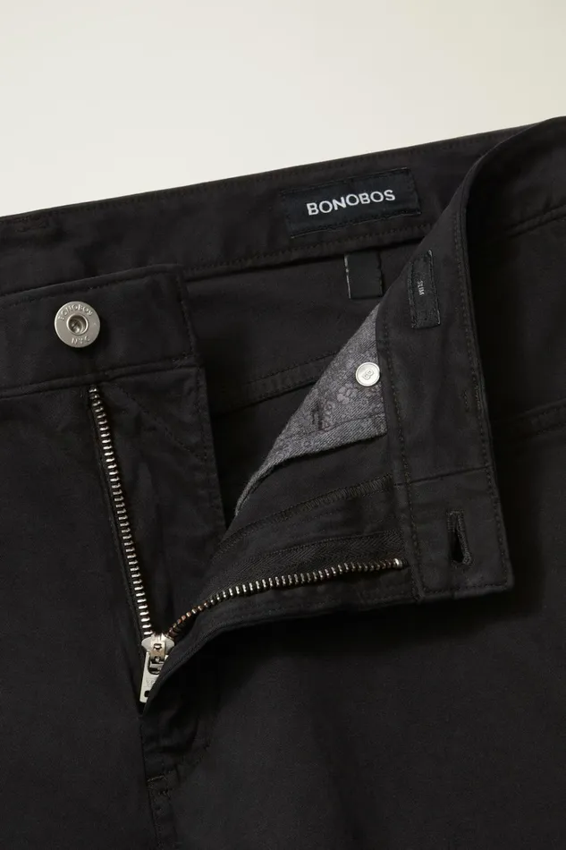 Men Italian Brushed 5Pocket Pants Jet Black Bonobos Jeans