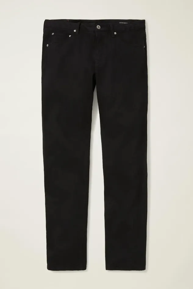 Men Italian Brushed 5Pocket Pants Jet Black Bonobos Jeans
